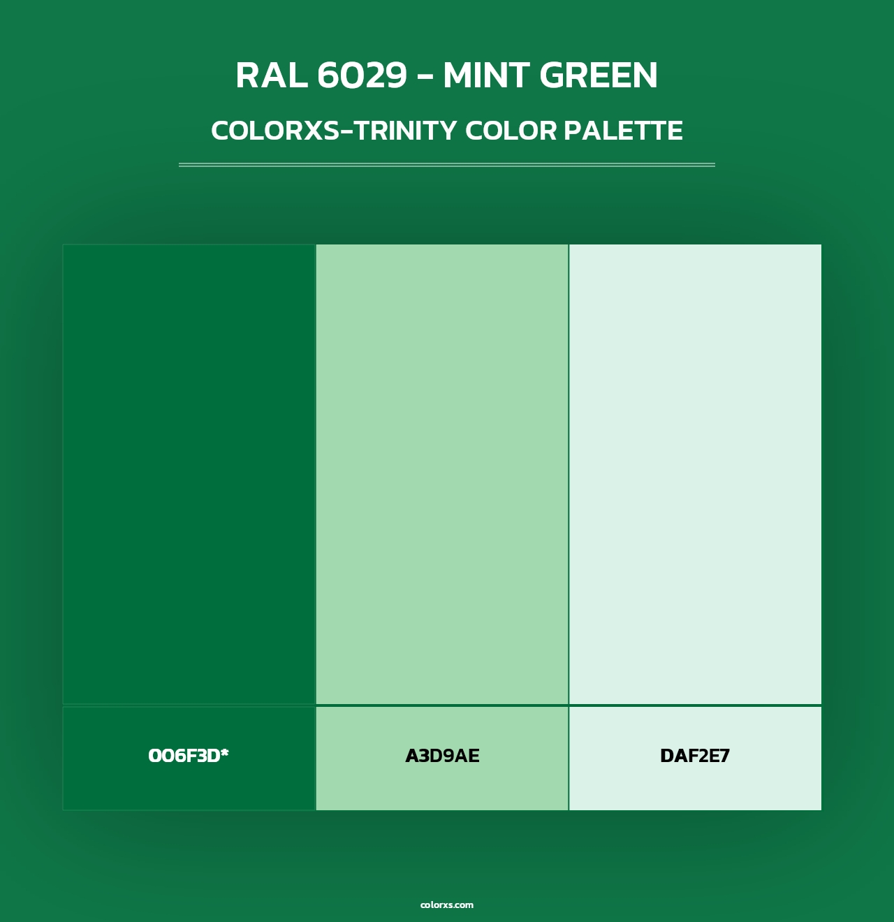 RAL 6029 - Mint Green - Colorxs Trinity Palette