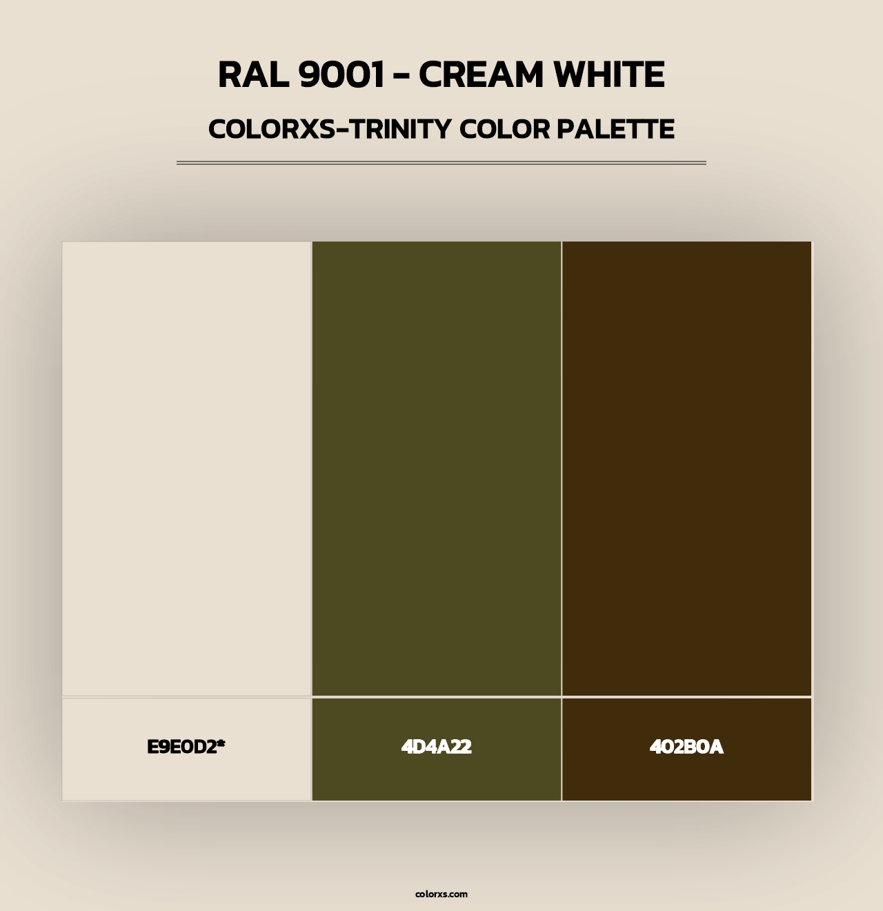 RAL 9001 - Cream White - Colorxs Trinity Palette