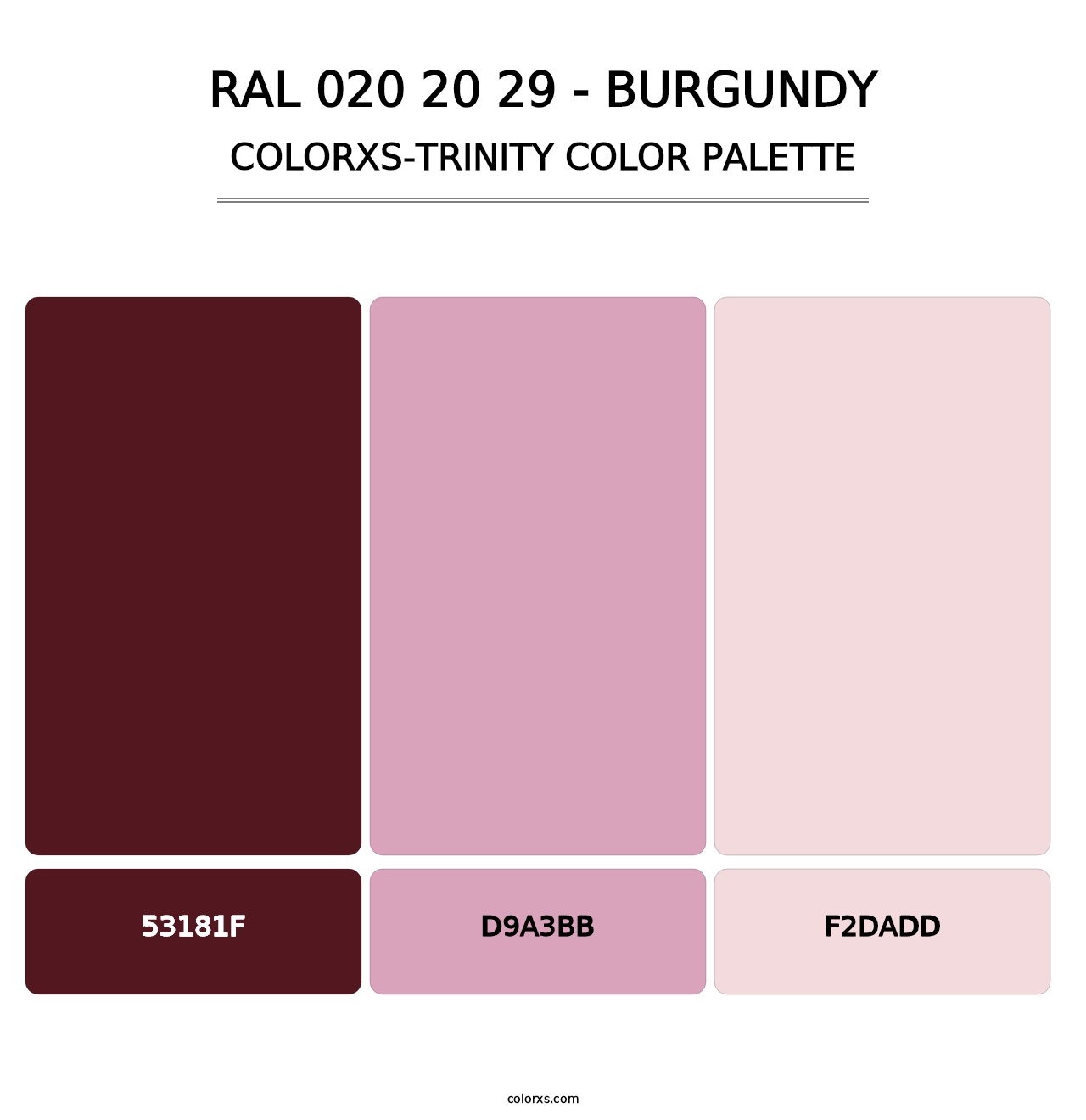 RAL 020 20 29 - Burgundy - Colorxs Trinity Palette
