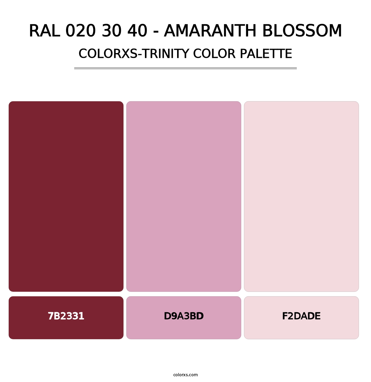 RAL 020 30 40 - Amaranth Blossom - Colorxs Trinity Palette