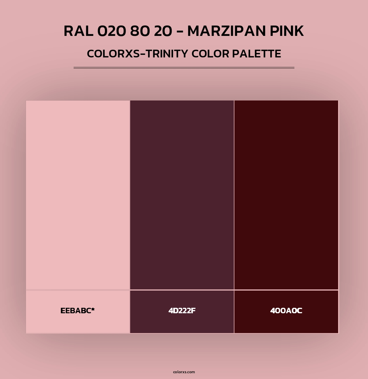 RAL 020 80 20 - Marzipan Pink - Colorxs Trinity Palette