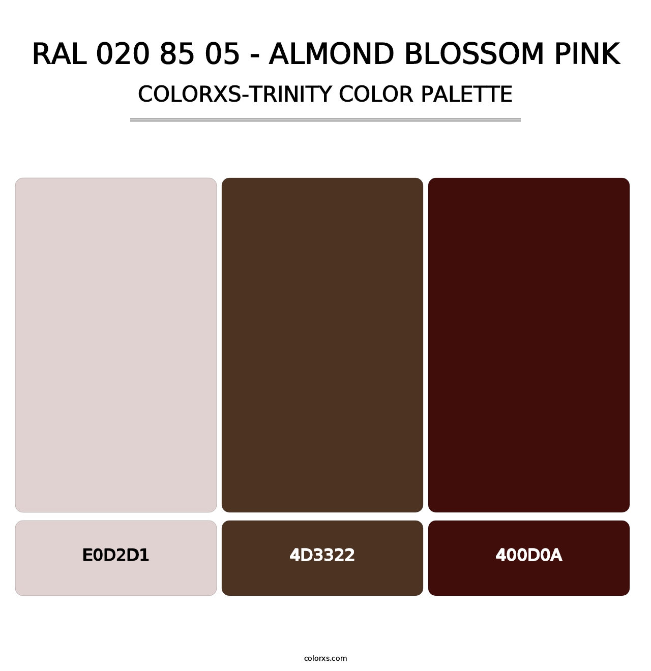 RAL 020 85 05 - Almond Blossom Pink - Colorxs Trinity Palette