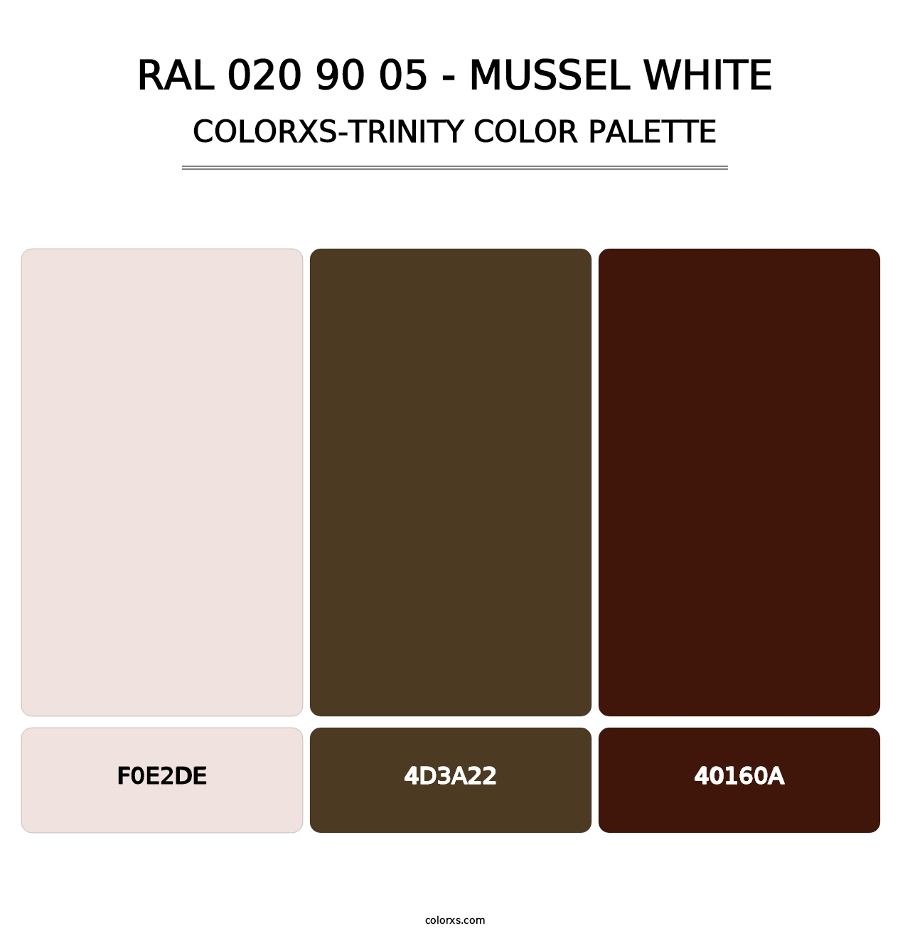 RAL 020 90 05 - Mussel White - Colorxs Trinity Palette