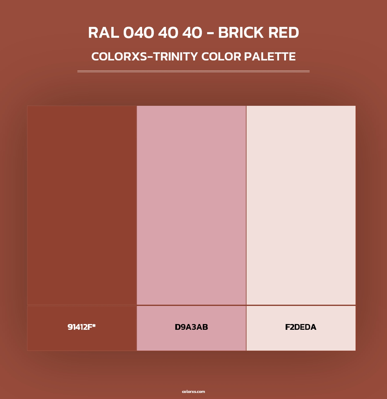 RAL 040 40 40 - Brick Red - Colorxs Trinity Palette