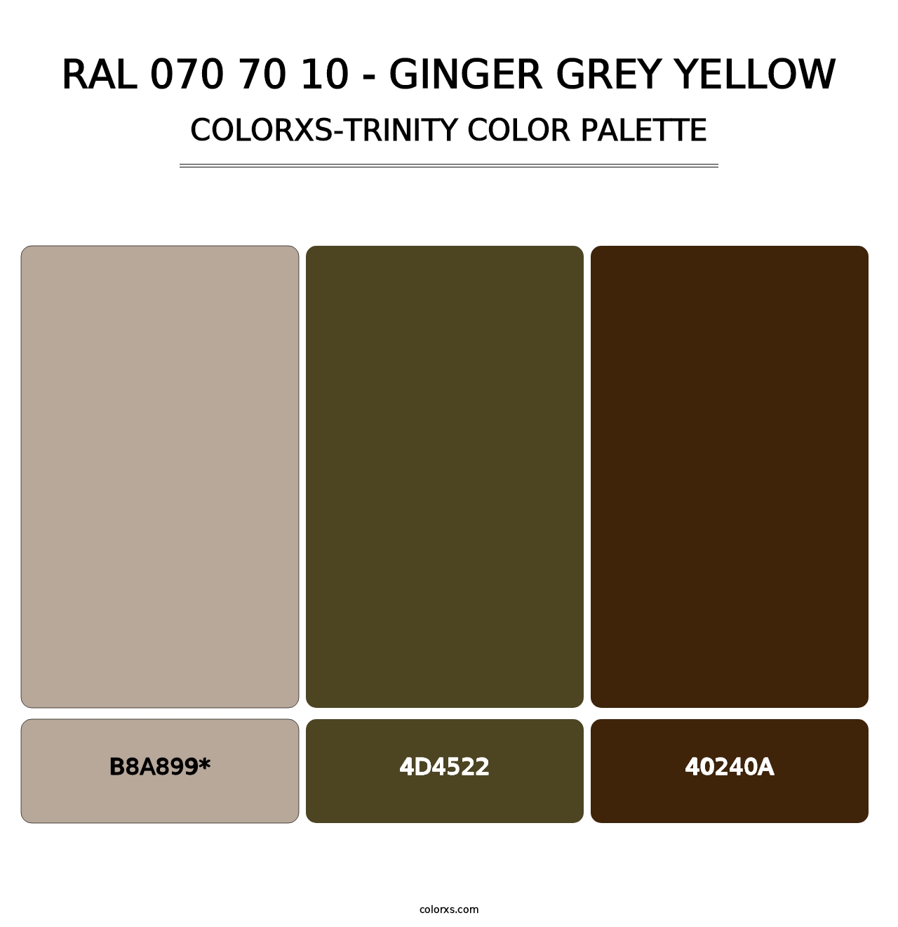 RAL 070 70 10 - Ginger Grey Yellow - Colorxs Trinity Palette