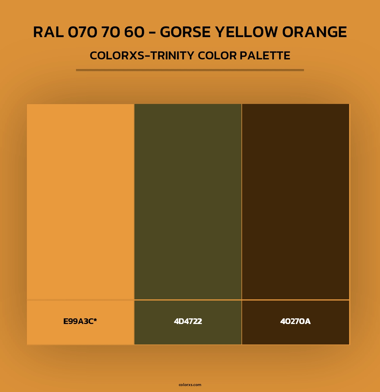 RAL 070 70 60 - Gorse Yellow Orange - Colorxs Trinity Palette