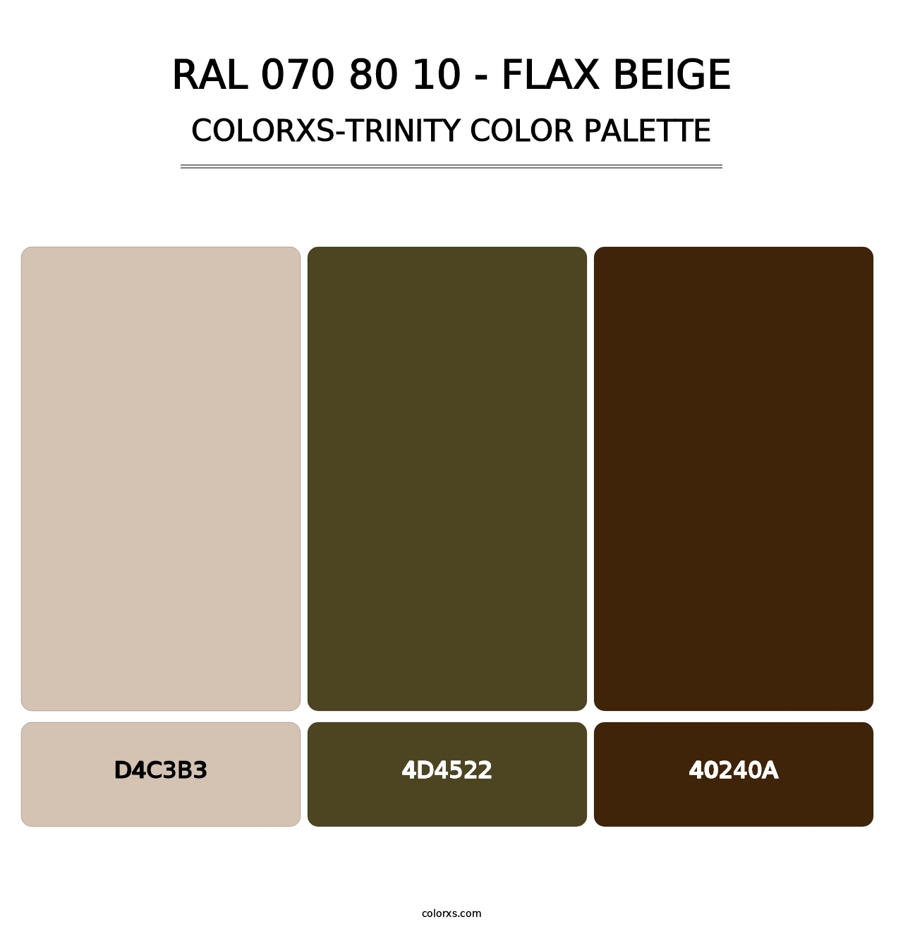 RAL 070 80 10 - Flax Beige - Colorxs Trinity Palette