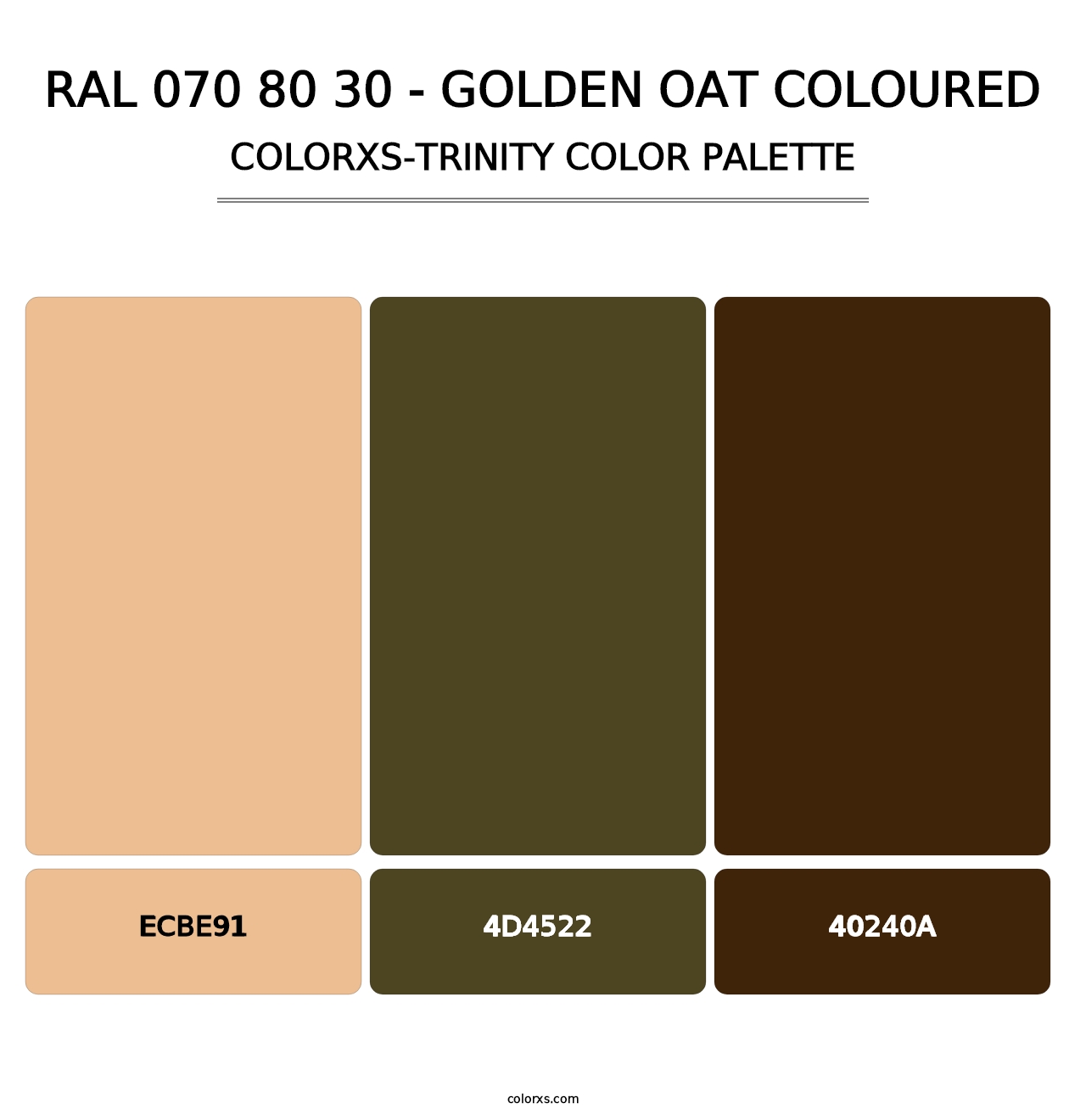 RAL 070 80 30 - Golden Oat Coloured - Colorxs Trinity Palette