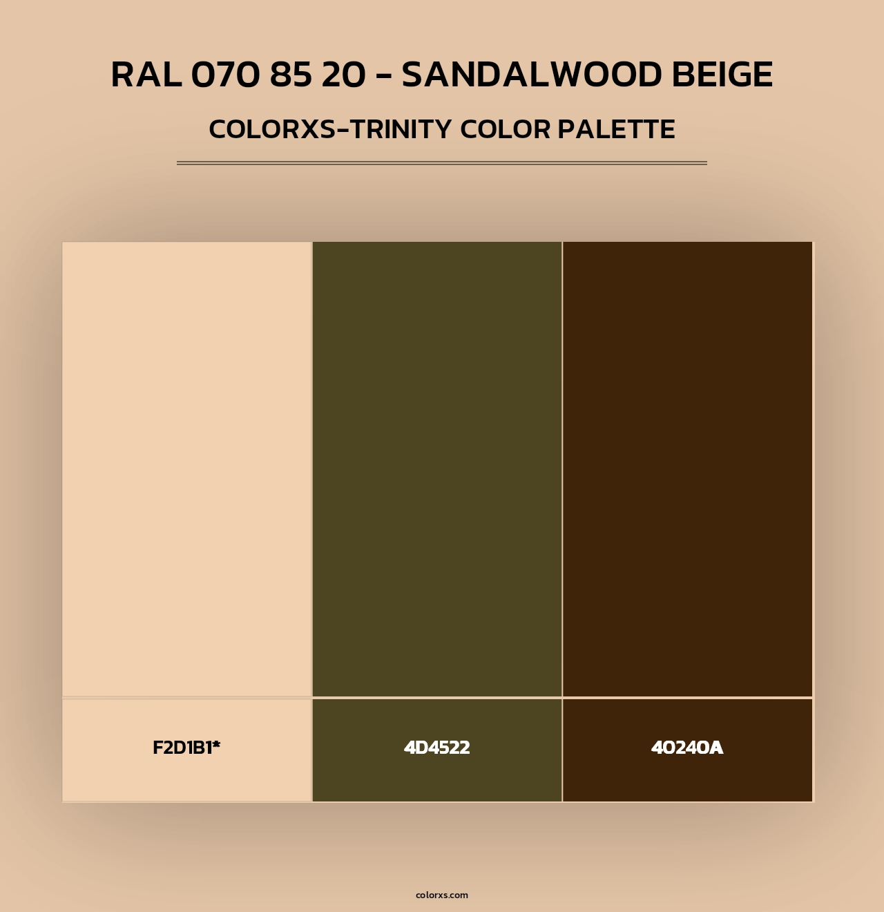 RAL 070 85 20 - Sandalwood Beige - Colorxs Trinity Palette