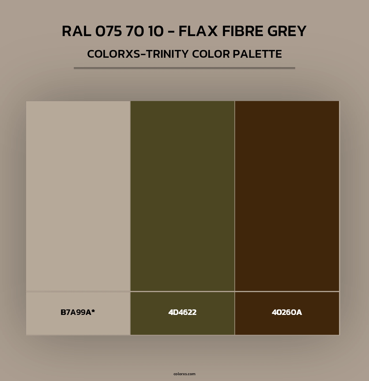 RAL 075 70 10 - Flax Fibre Grey - Colorxs Trinity Palette