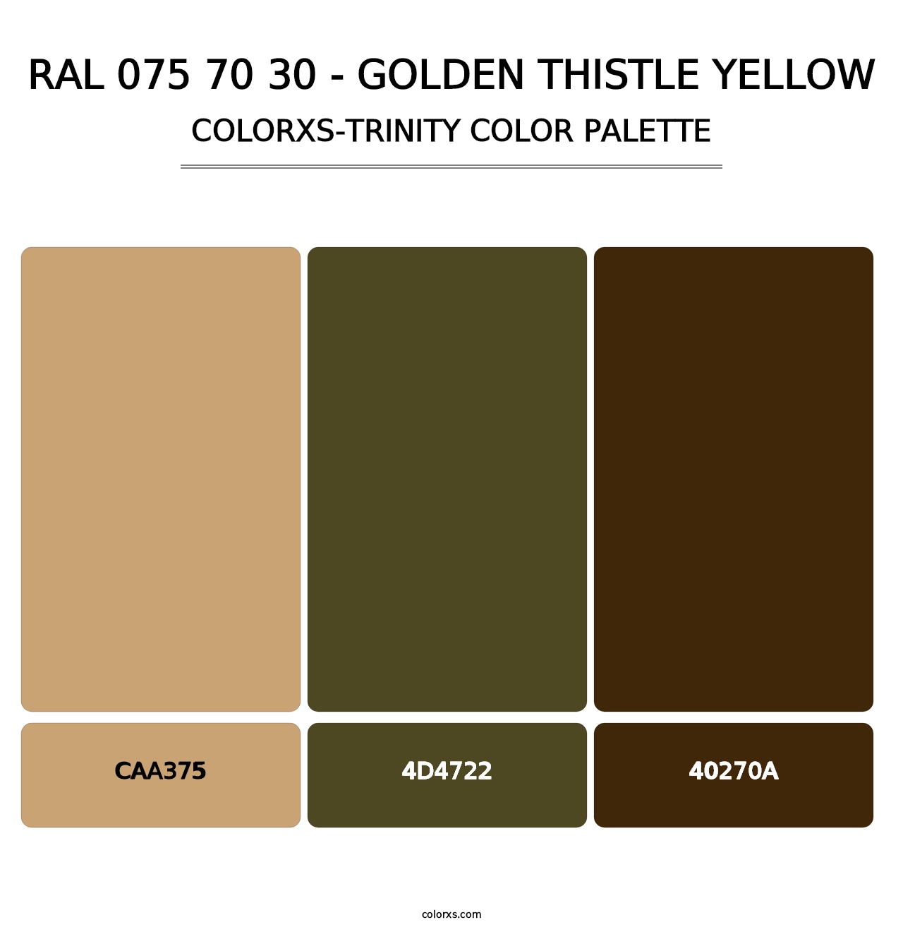 RAL 075 70 30 - Golden Thistle Yellow - Colorxs Trinity Palette