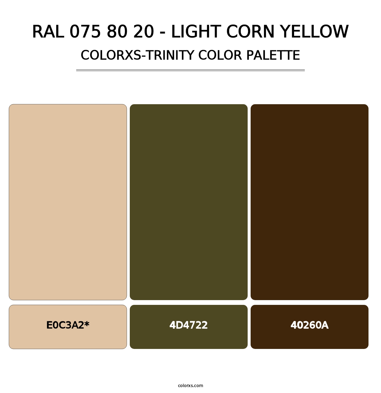 RAL 075 80 20 - Light Corn Yellow - Colorxs Trinity Palette