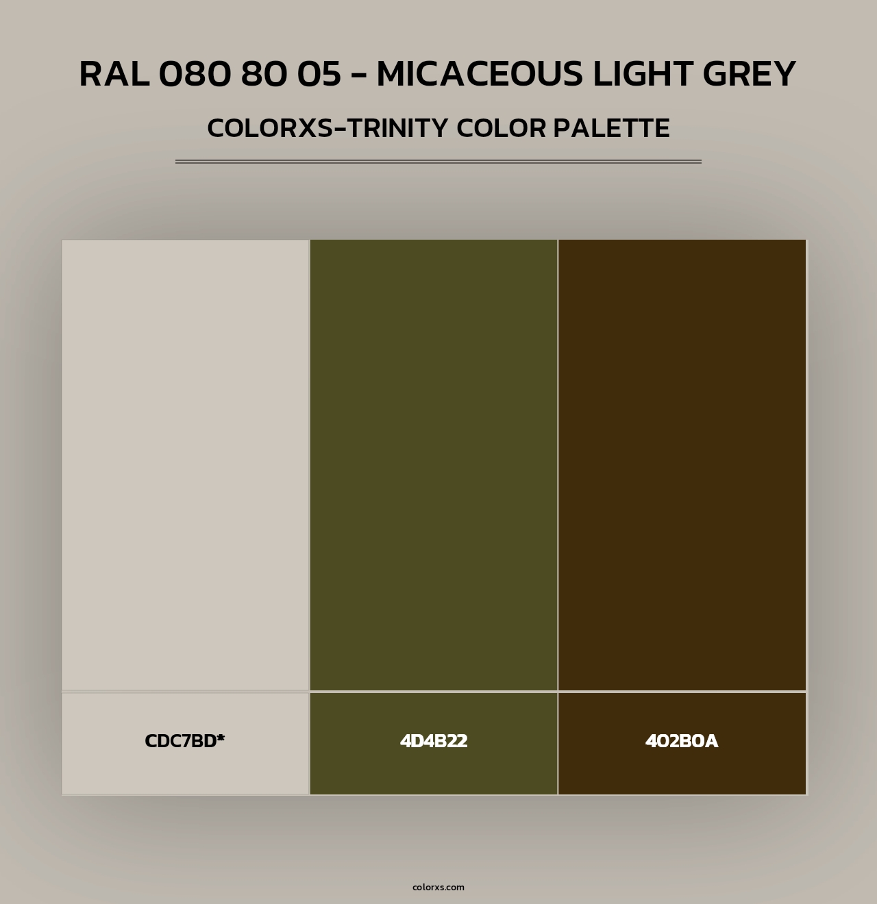 RAL 080 80 05 - Micaceous Light Grey - Colorxs Trinity Palette