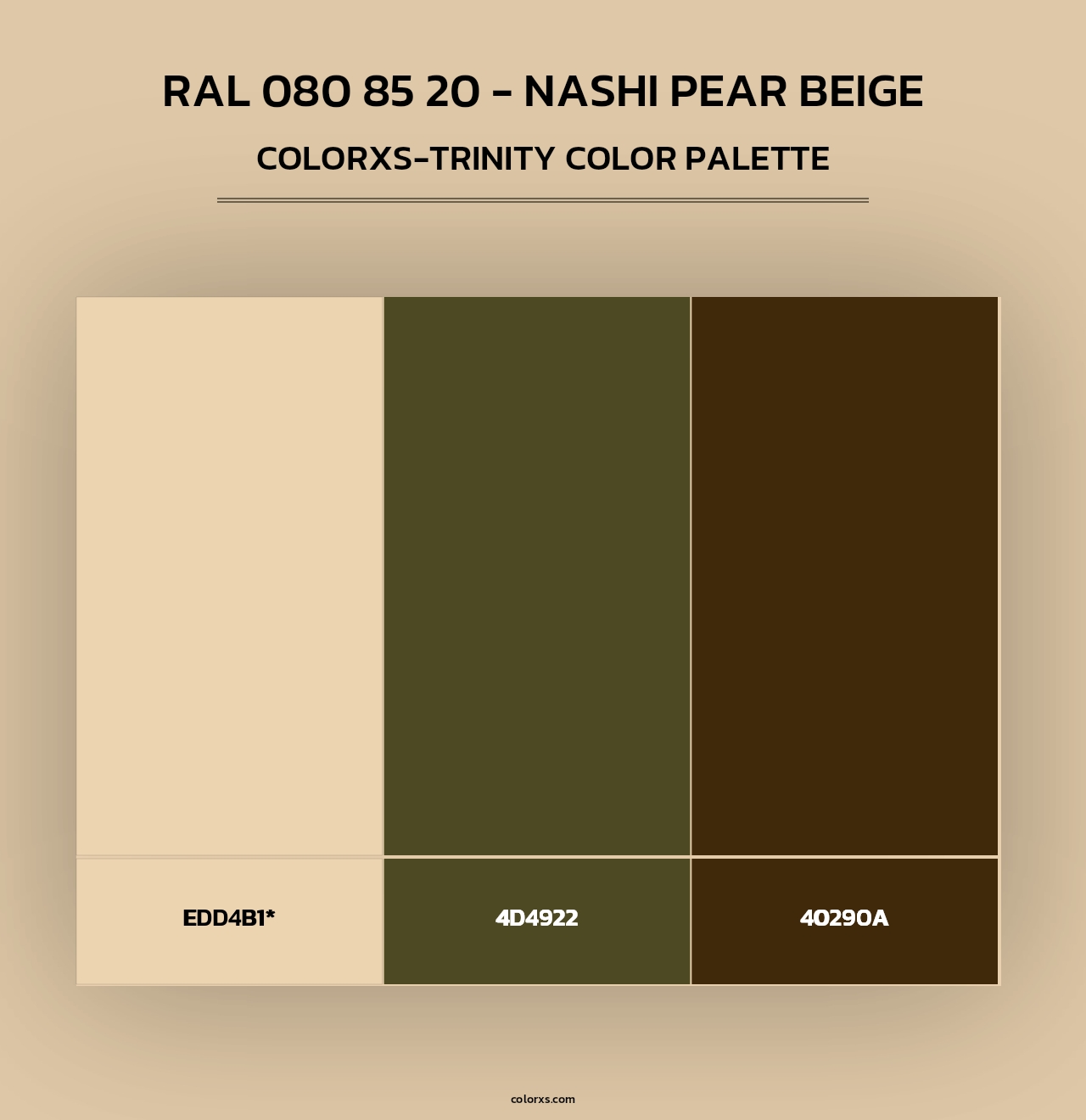 RAL 080 85 20 - Nashi Pear Beige - Colorxs Trinity Palette