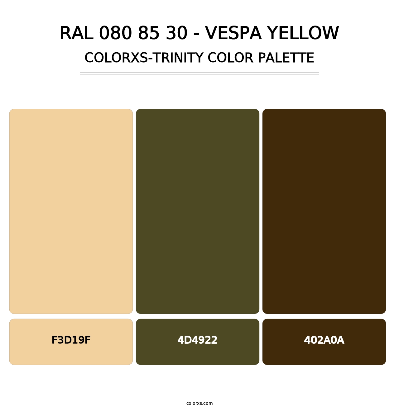 RAL 080 85 30 - Vespa Yellow - Colorxs Trinity Palette