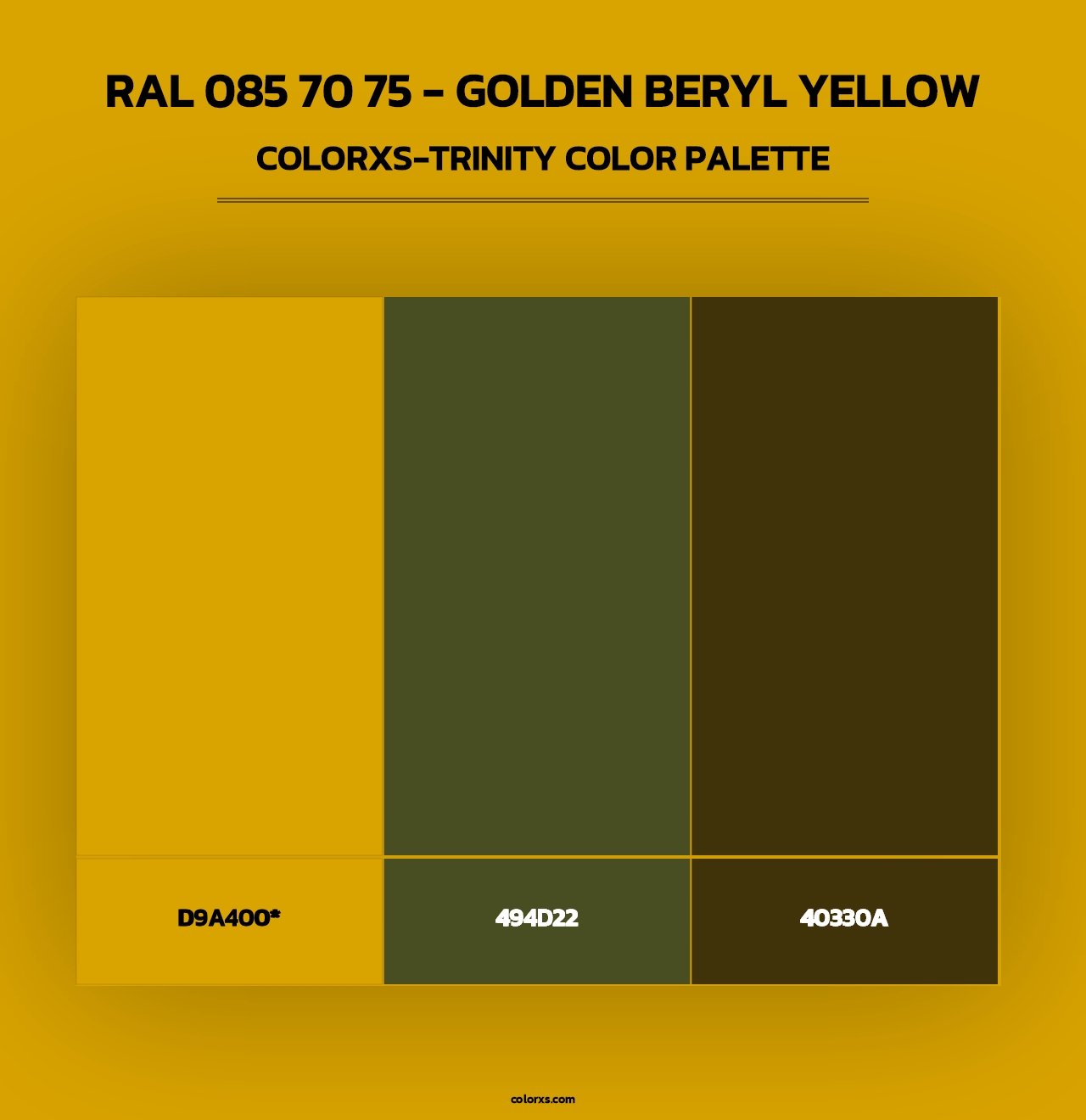 RAL 085 70 75 - Golden Beryl Yellow - Colorxs Trinity Palette
