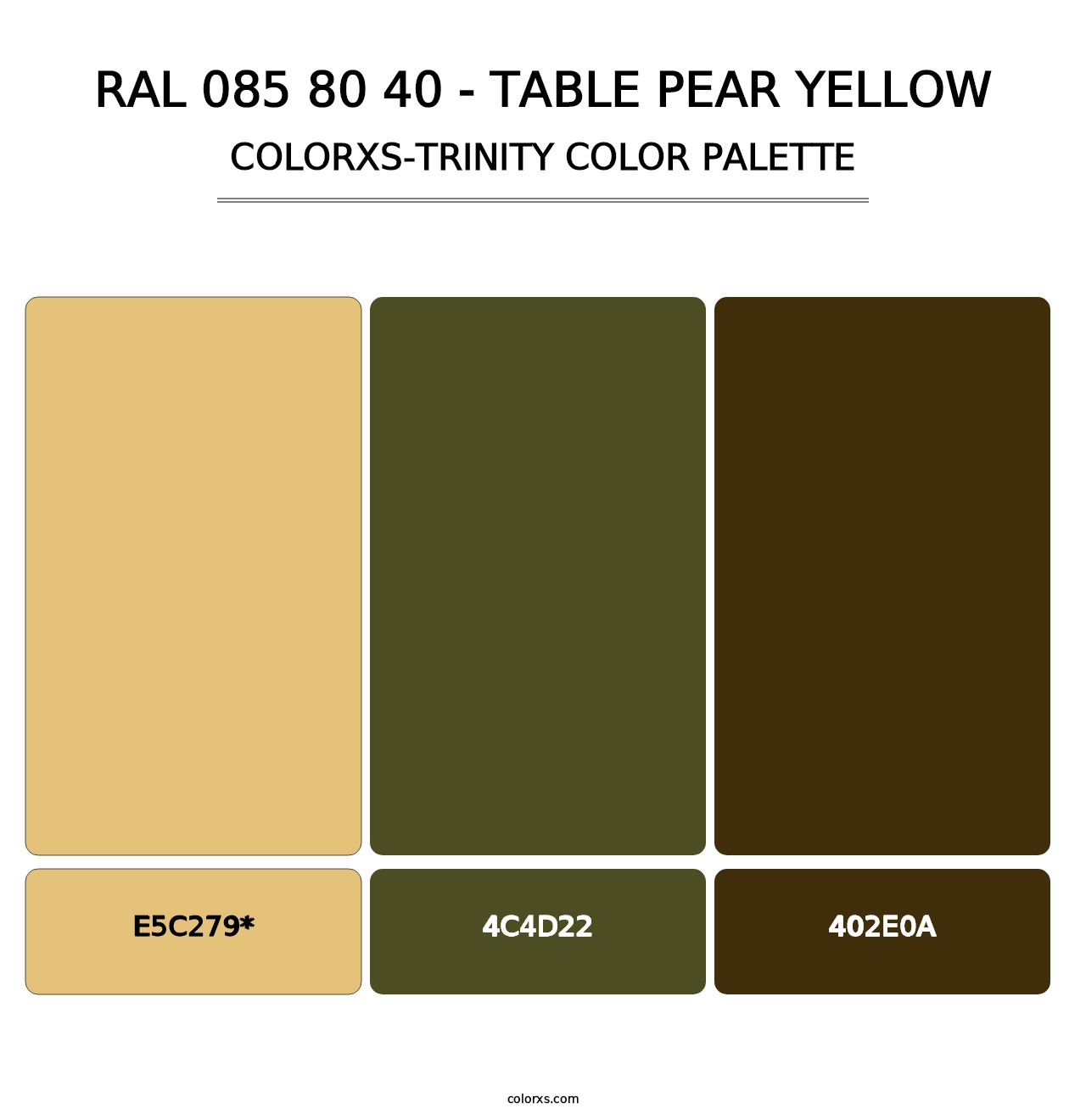 RAL 085 80 40 - Table Pear Yellow - Colorxs Trinity Palette
