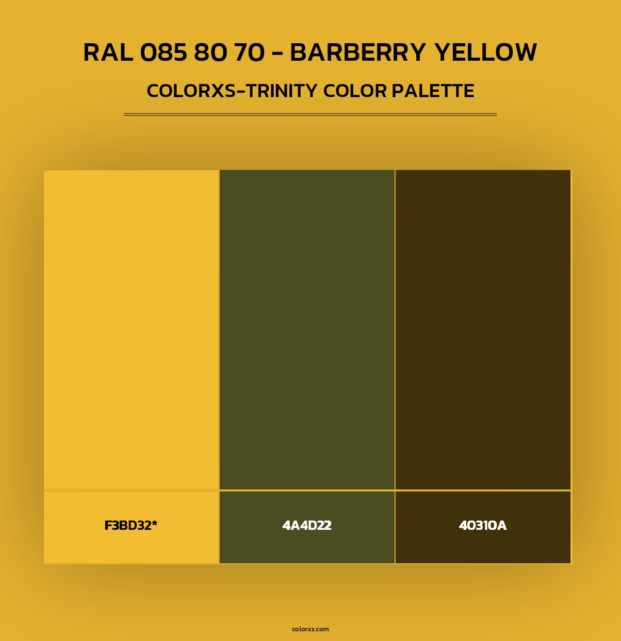 RAL 085 80 70 - Barberry Yellow - Colorxs Trinity Palette
