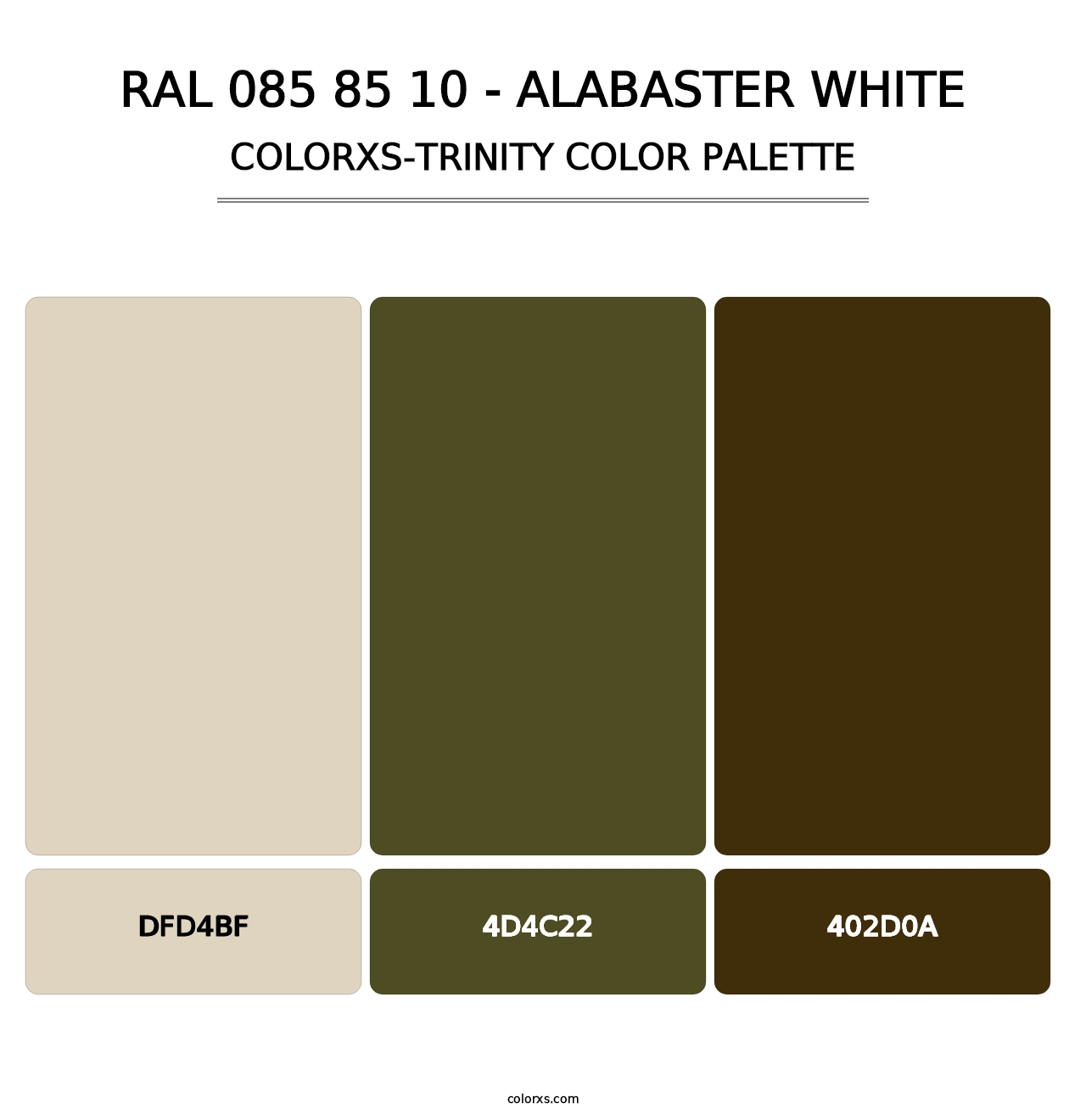 RAL 085 85 10 - Alabaster White - Colorxs Trinity Palette