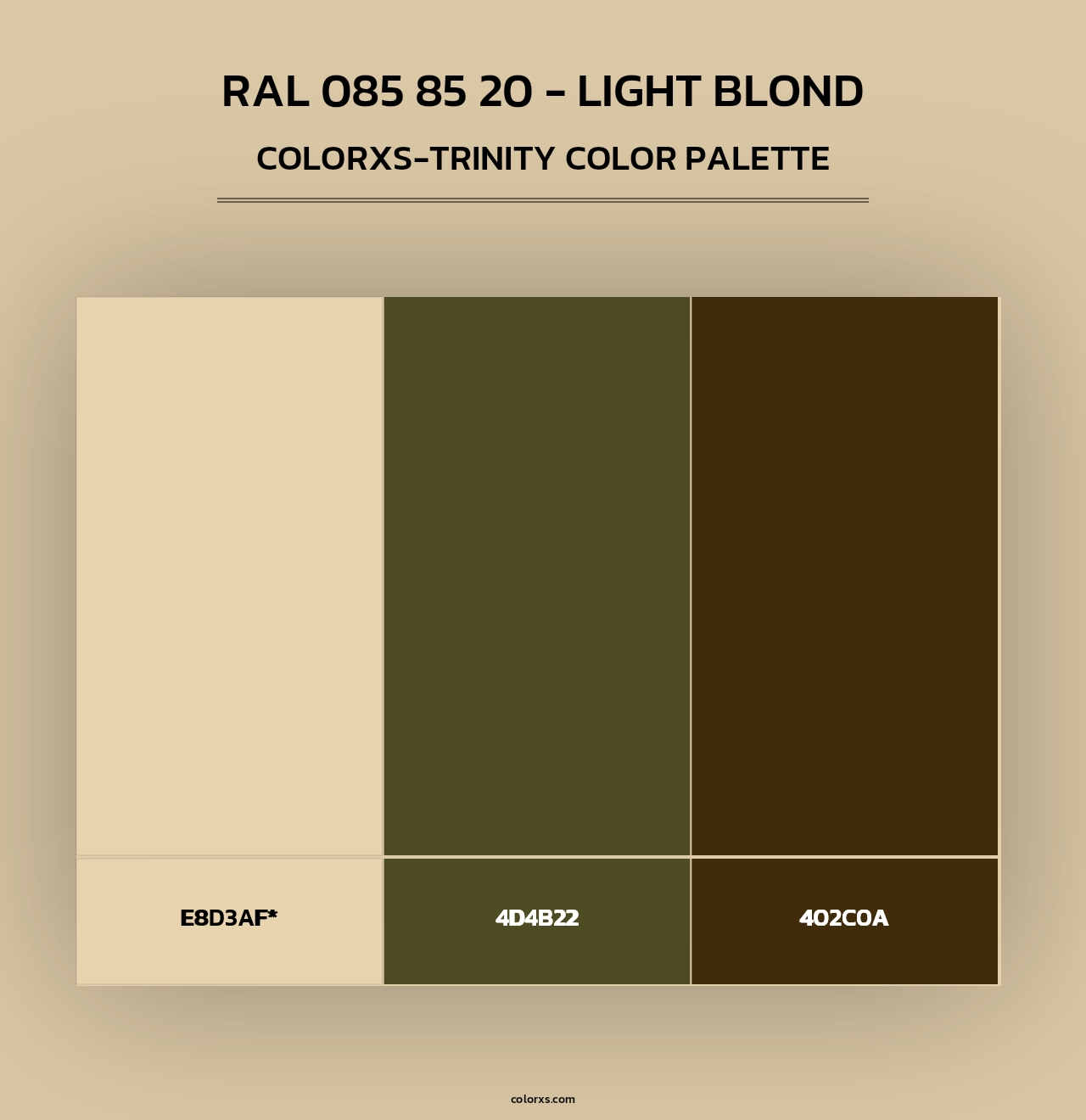 RAL 085 85 20 - Light Blond - Colorxs Trinity Palette