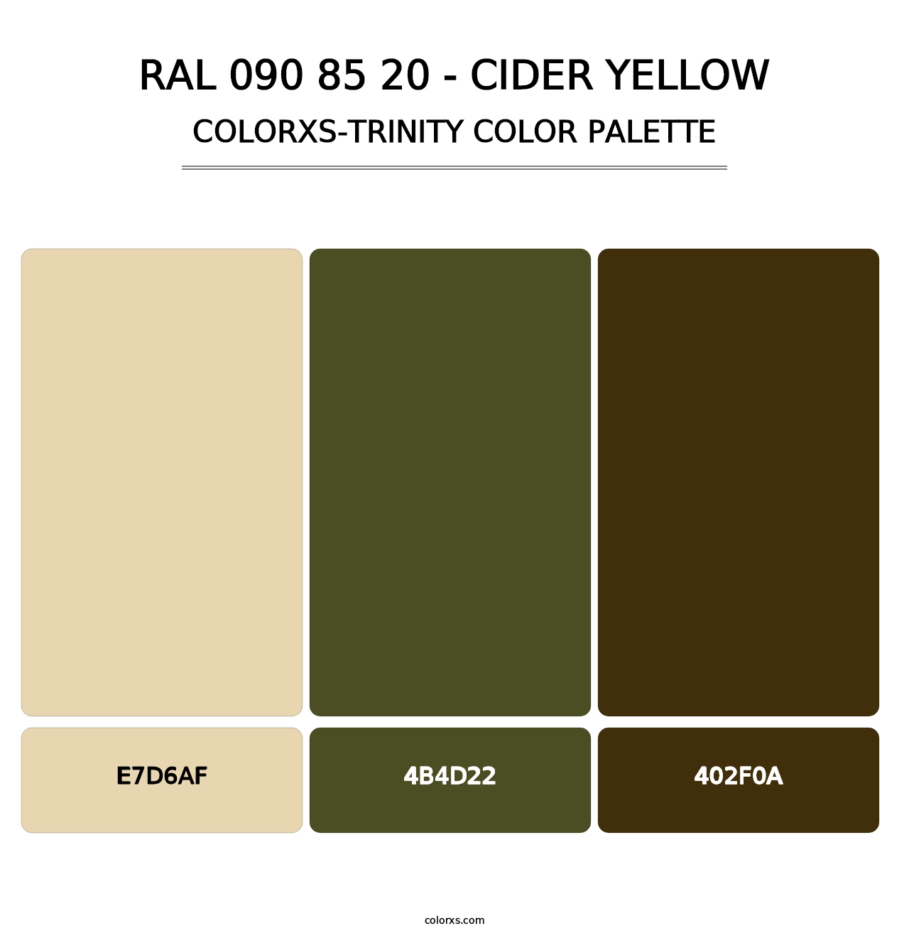 RAL 090 85 20 - Cider Yellow - Colorxs Trinity Palette