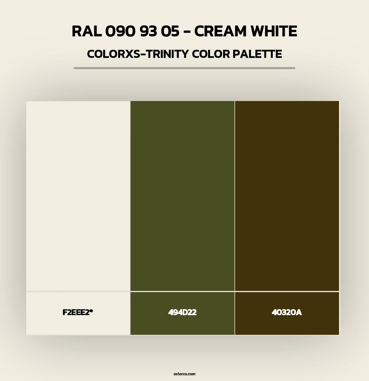 RAL 090 93 05 - Cream White - Colorxs Trinity Palette