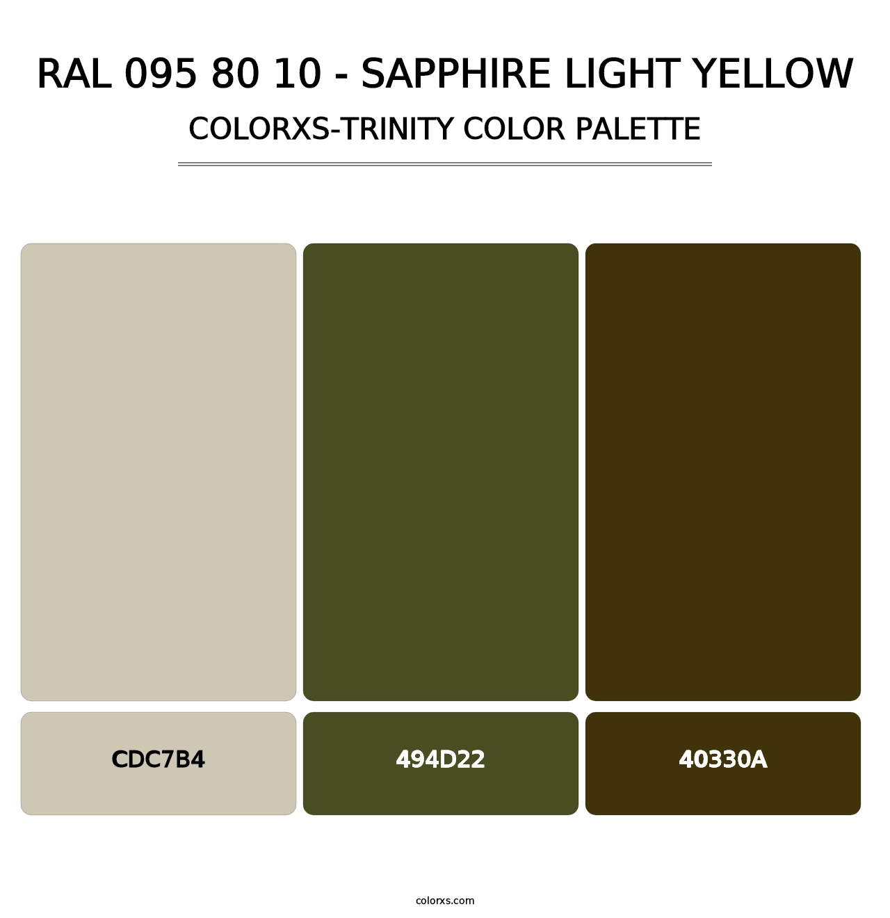 RAL 095 80 10 - Sapphire Light Yellow - Colorxs Trinity Palette