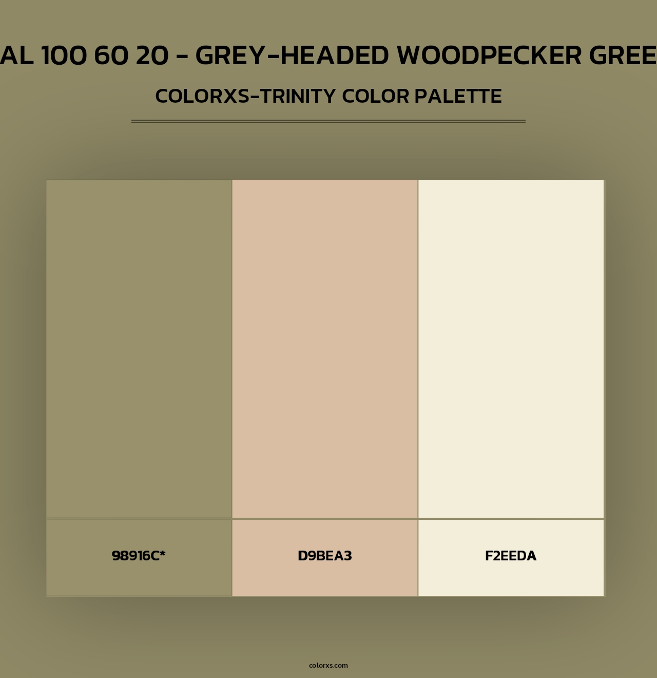 RAL 100 60 20 - Grey-Headed Woodpecker Green - Colorxs Trinity Palette
