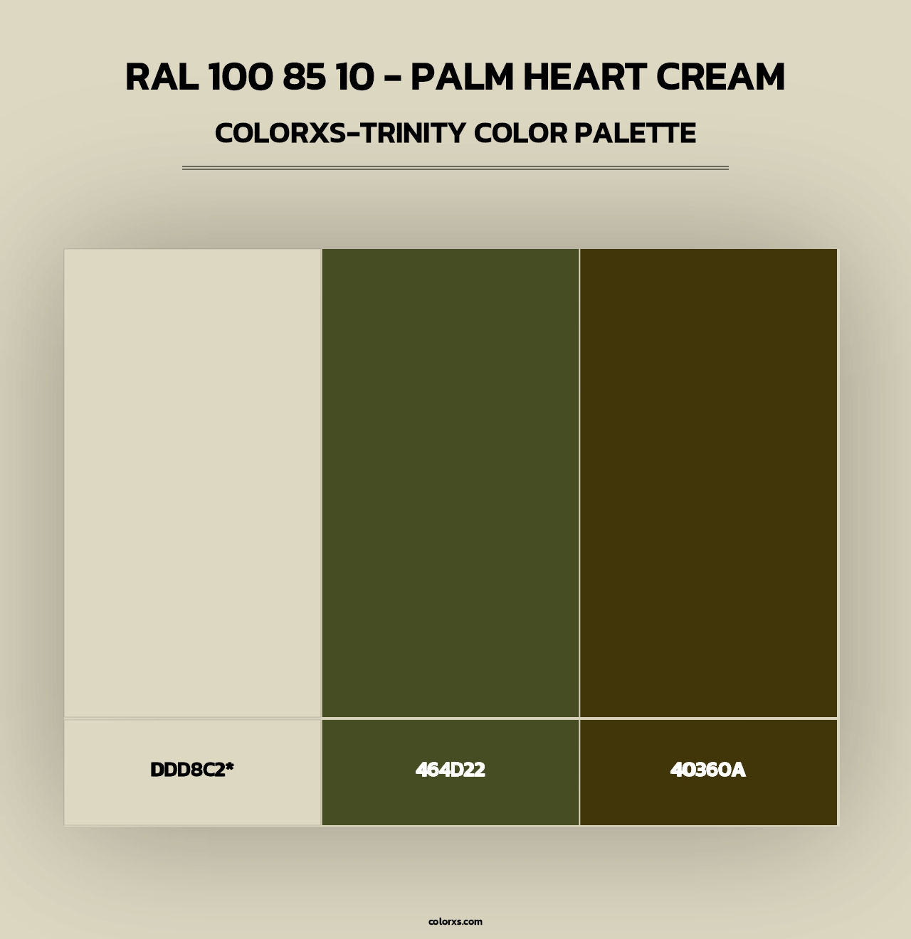 RAL 100 85 10 - Palm Heart Cream - Colorxs Trinity Palette