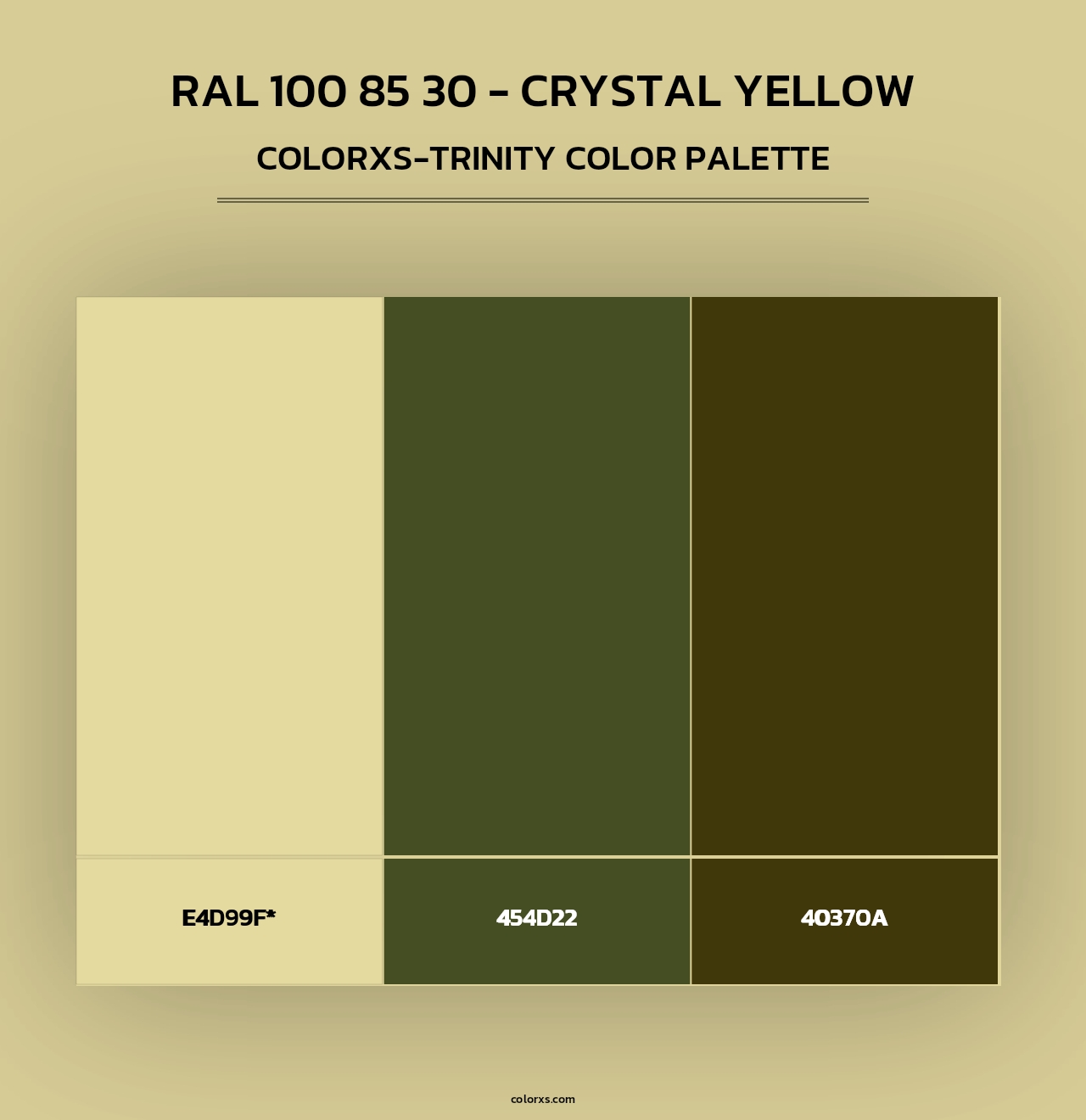 RAL 100 85 30 - Crystal Yellow - Colorxs Trinity Palette