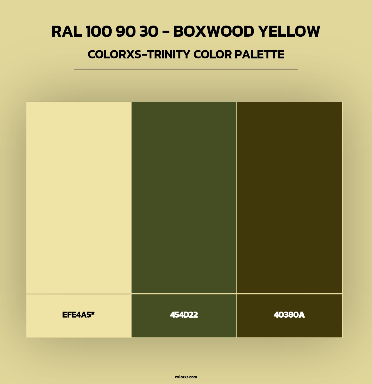 RAL 100 90 30 - Boxwood Yellow - Colorxs Trinity Palette