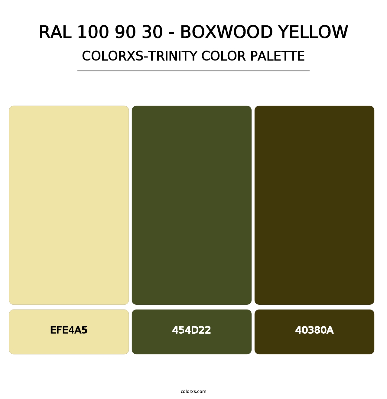 RAL 100 90 30 - Boxwood Yellow - Colorxs Trinity Palette