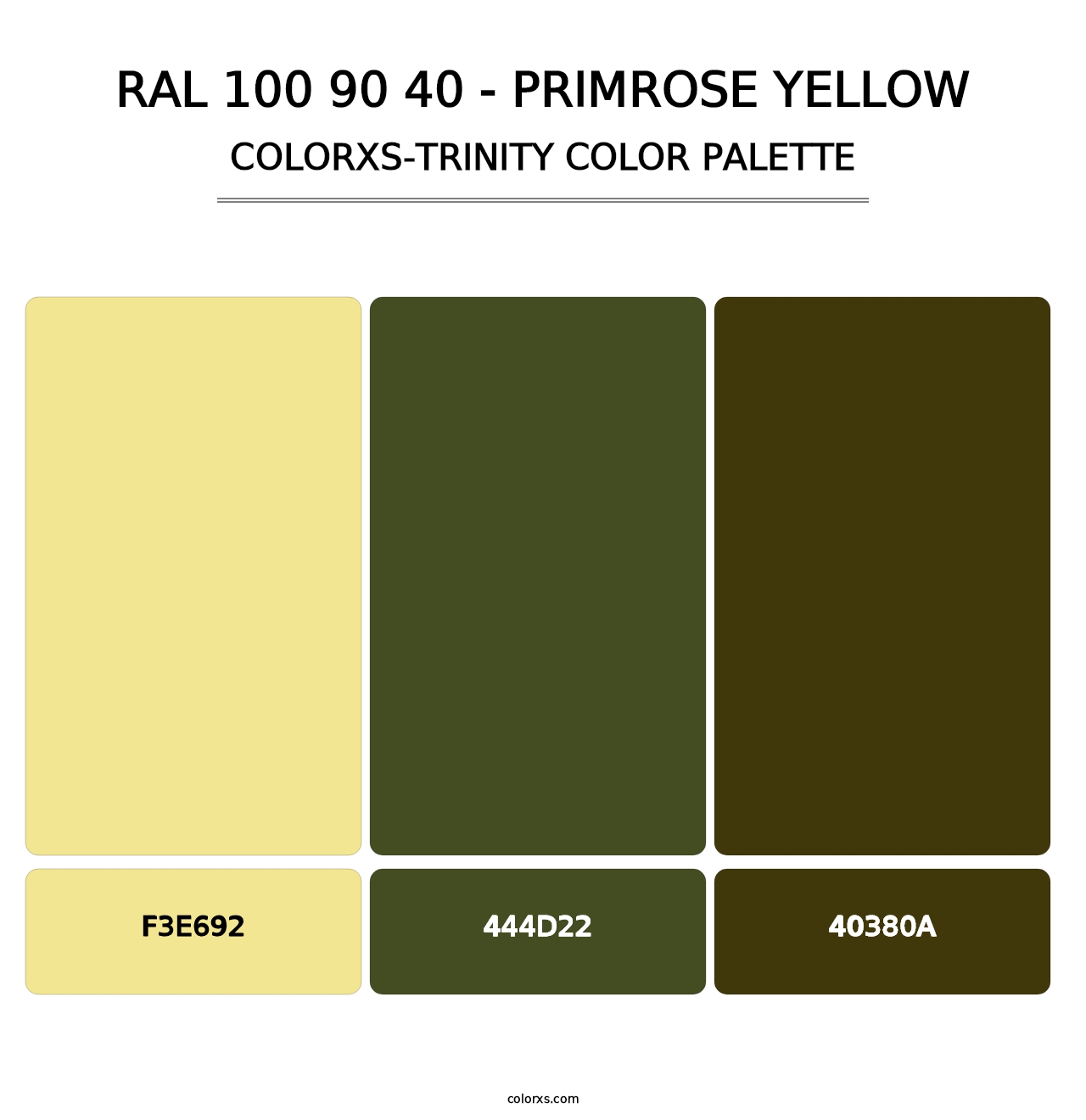 RAL 100 90 40 - Primrose Yellow - Colorxs Trinity Palette
