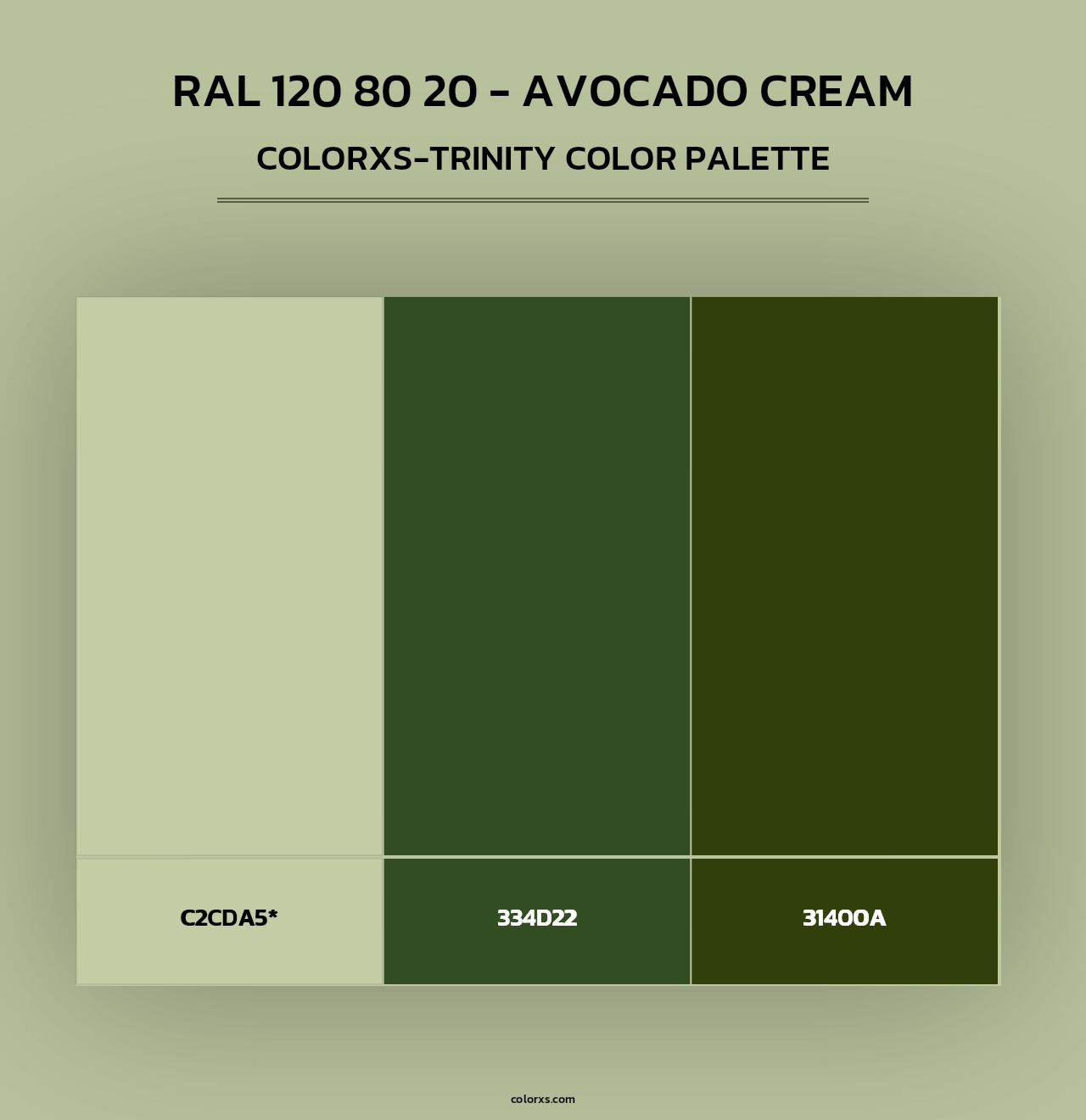RAL 120 80 20 - Avocado Cream - Colorxs Trinity Palette