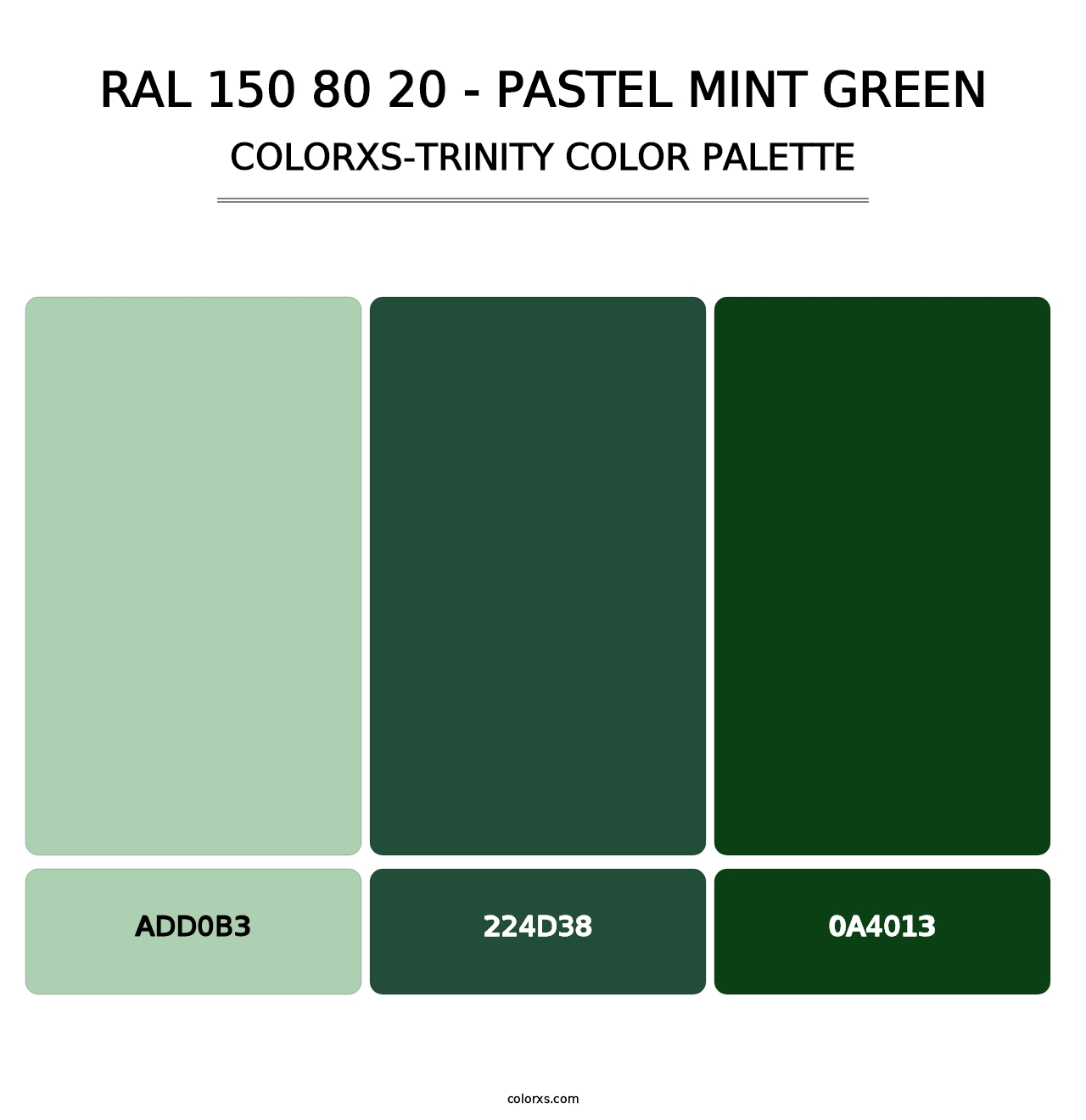 RAL 150 80 20 - Pastel Mint Green - Colorxs Trinity Palette