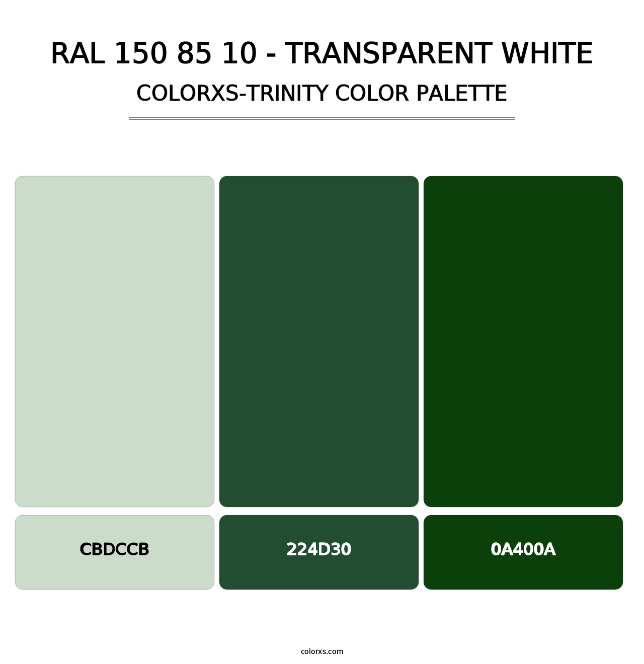 RAL 150 85 10 - Transparent White - Colorxs Trinity Palette