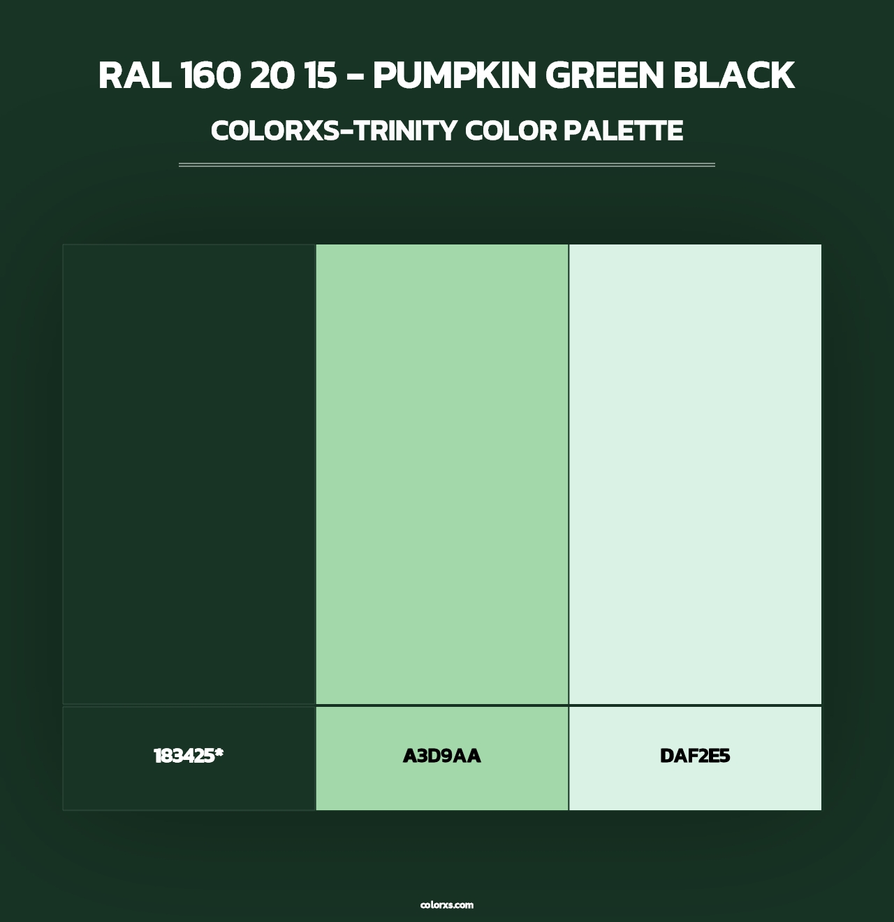 RAL 160 20 15 - Pumpkin Green Black - Colorxs Trinity Palette