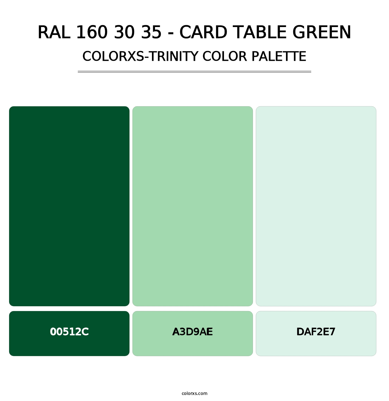 RAL 160 30 35 - Card Table Green - Colorxs Trinity Palette