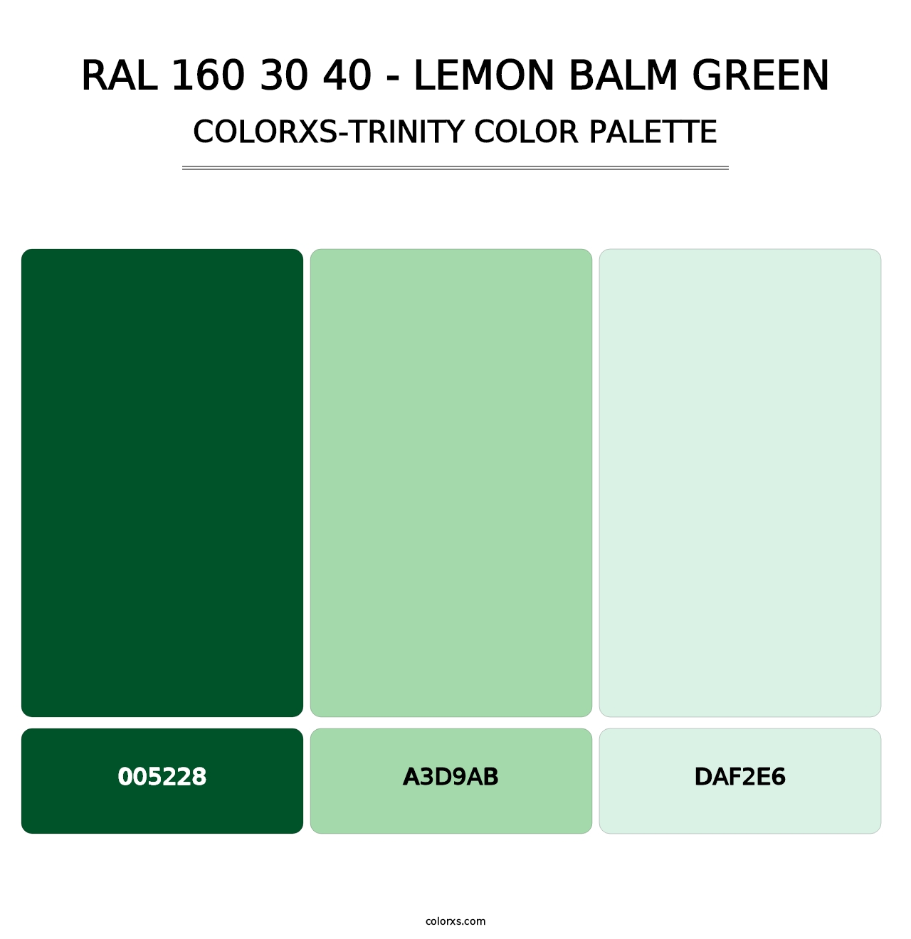 RAL 160 30 40 - Lemon Balm Green - Colorxs Trinity Palette