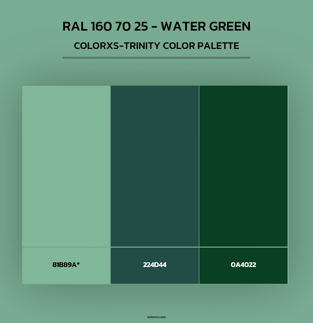 RAL 160 70 25 - Water Green - Colorxs Trinity Palette