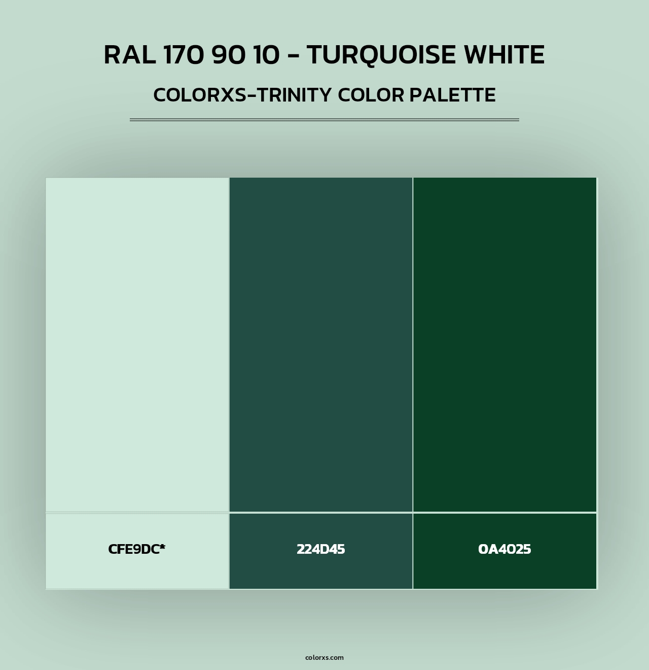 RAL 170 90 10 - Turquoise White - Colorxs Trinity Palette