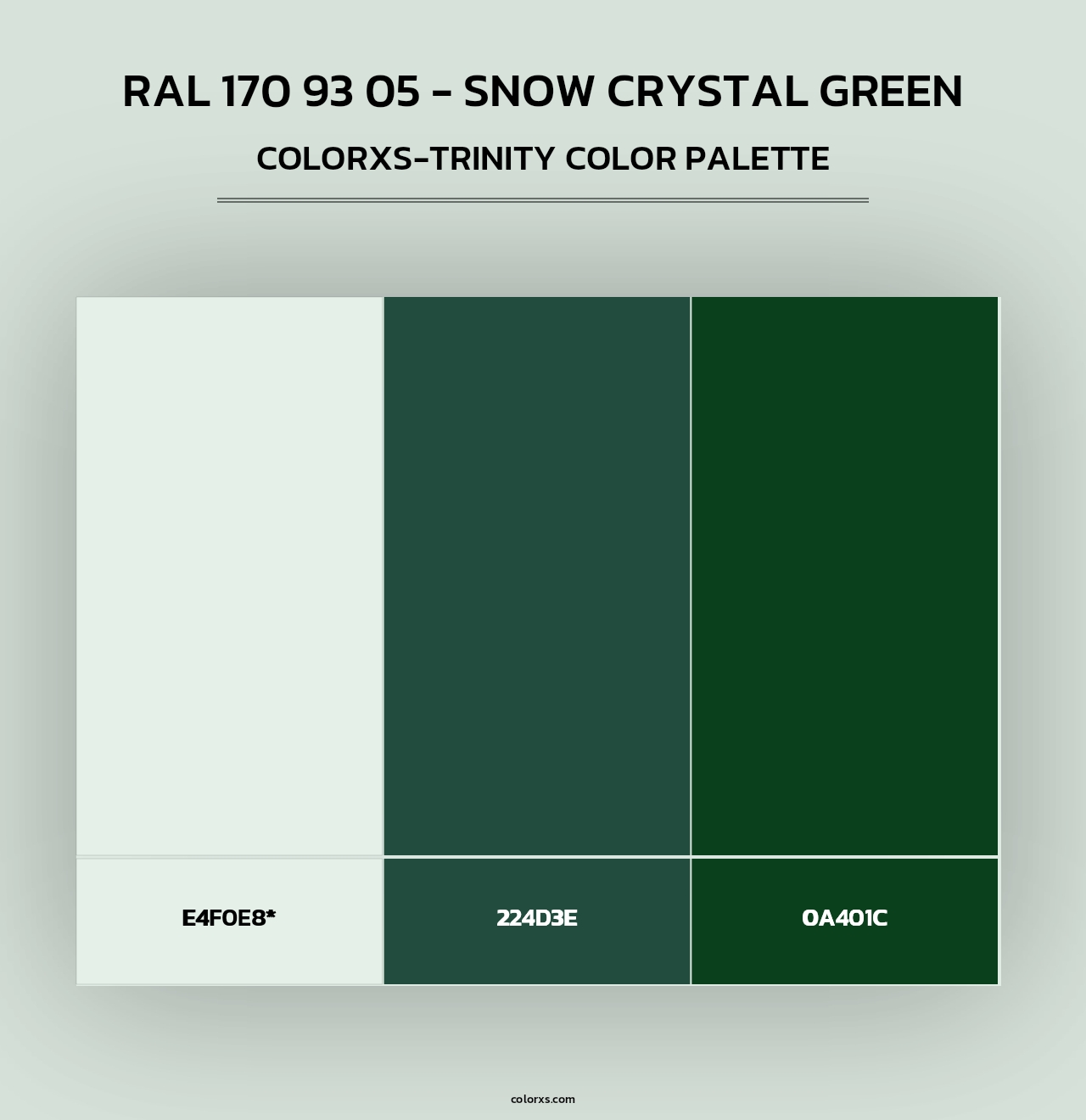 RAL 170 93 05 - Snow Crystal Green - Colorxs Trinity Palette