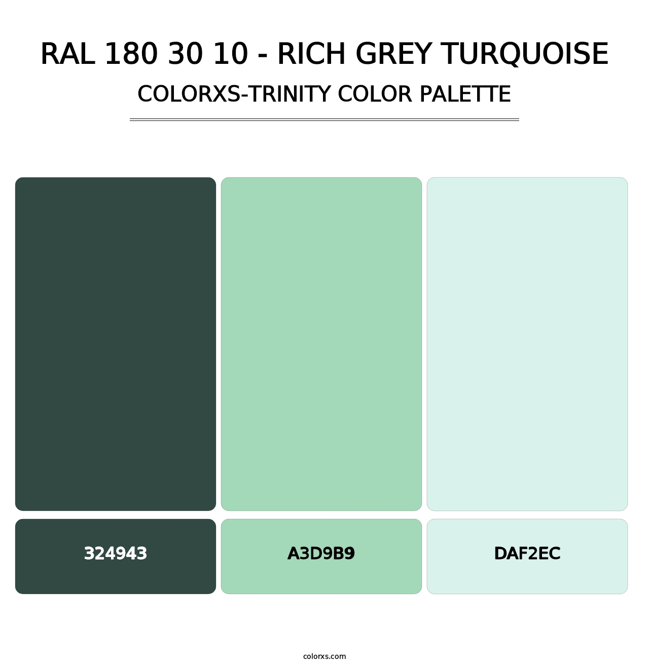RAL 180 30 10 - Rich Grey Turquoise - Colorxs Trinity Palette