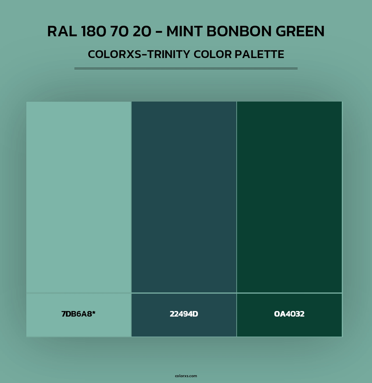 RAL 180 70 20 - Mint Bonbon Green - Colorxs Trinity Palette
