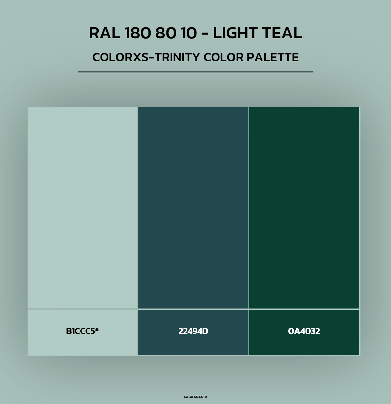 RAL 180 80 10 - Light Teal - Colorxs Trinity Palette