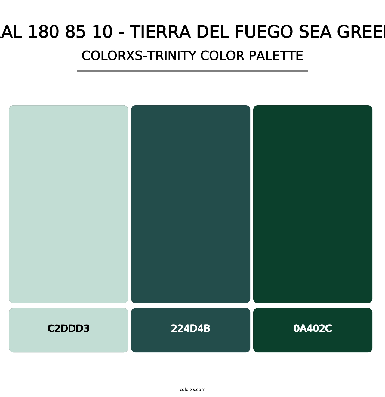 RAL 180 85 10 - Tierra Del Fuego Sea Green - Colorxs Trinity Palette
