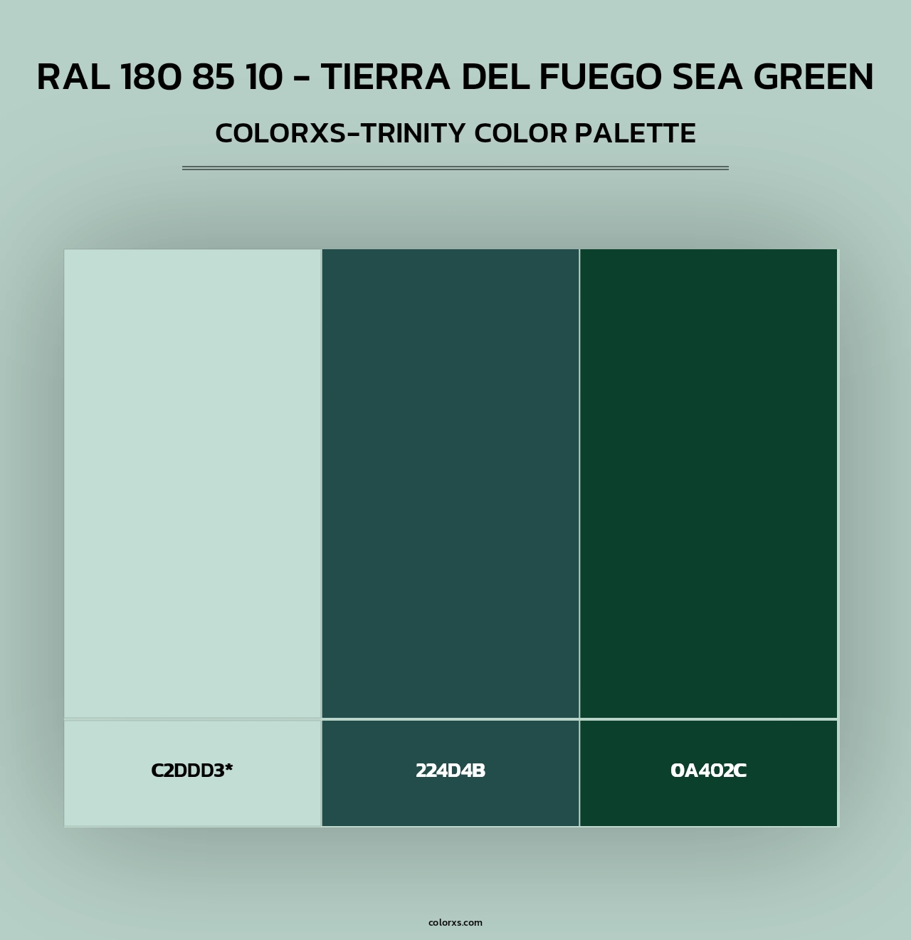 RAL 180 85 10 - Tierra Del Fuego Sea Green - Colorxs Trinity Palette