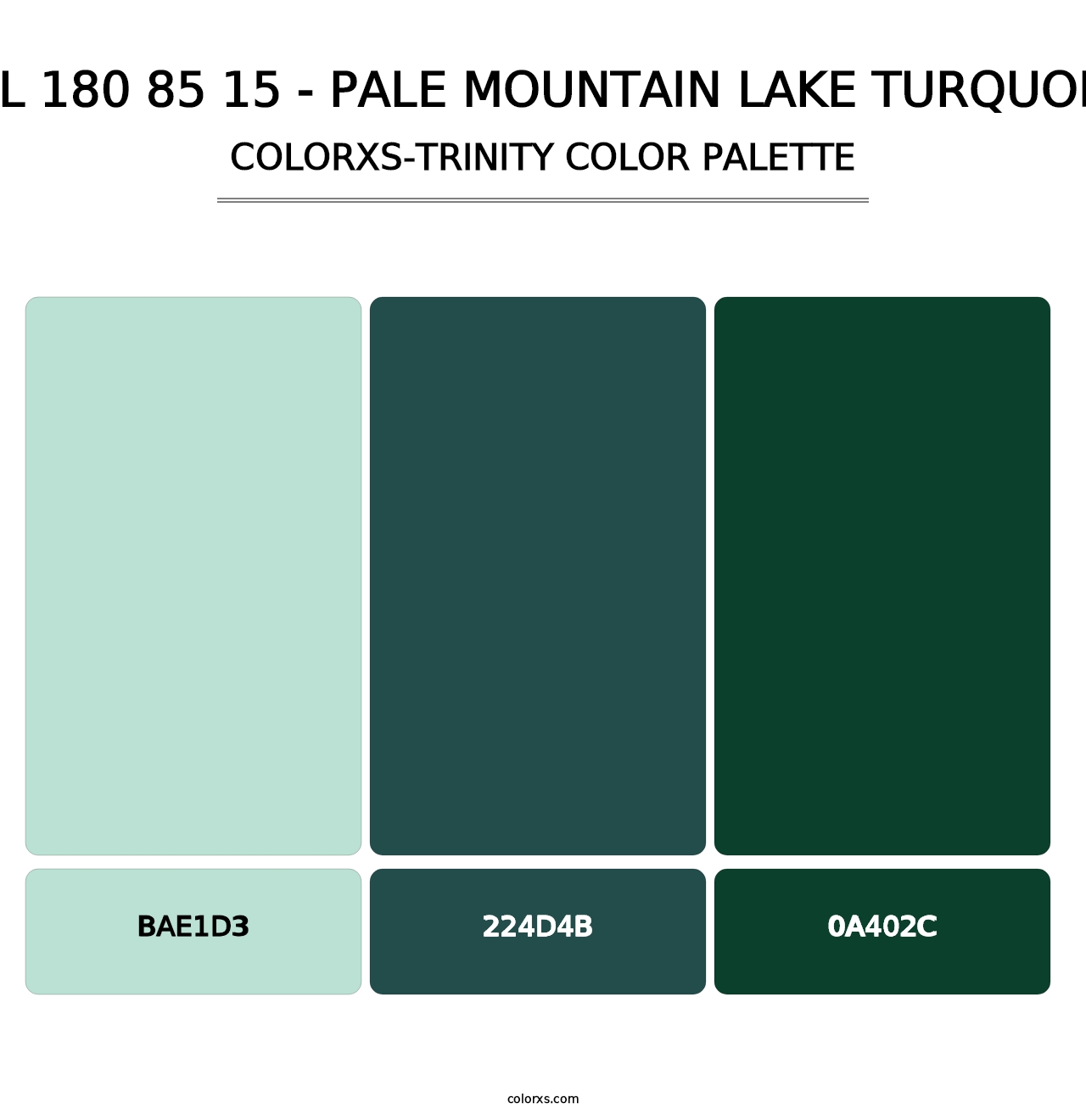 RAL 180 85 15 - Pale Mountain Lake Turquoise - Colorxs Trinity Palette