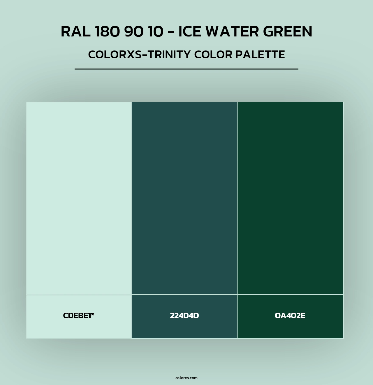 RAL 180 90 10 - Ice Water Green - Colorxs Trinity Palette