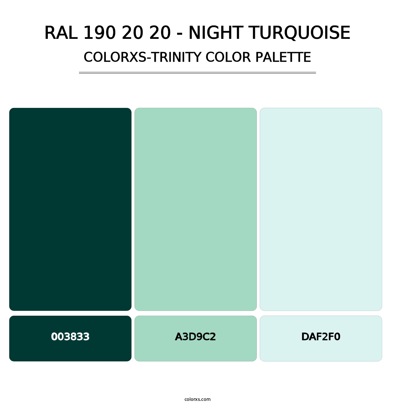 RAL 190 20 20 - Night Turquoise - Colorxs Trinity Palette